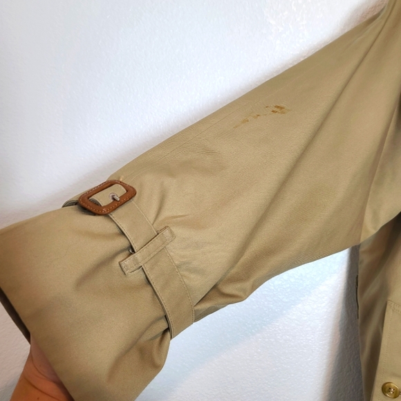 Burberry Women’s Vintage Tan Nova Check Trench Coat–Wool Lined–Size 14 XX-Long - Picture 10 of 16